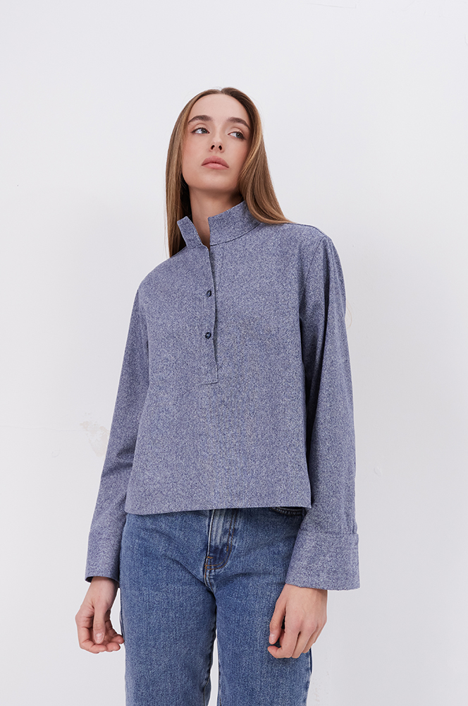 Сорочка поло меланж блакитний (Р 144)